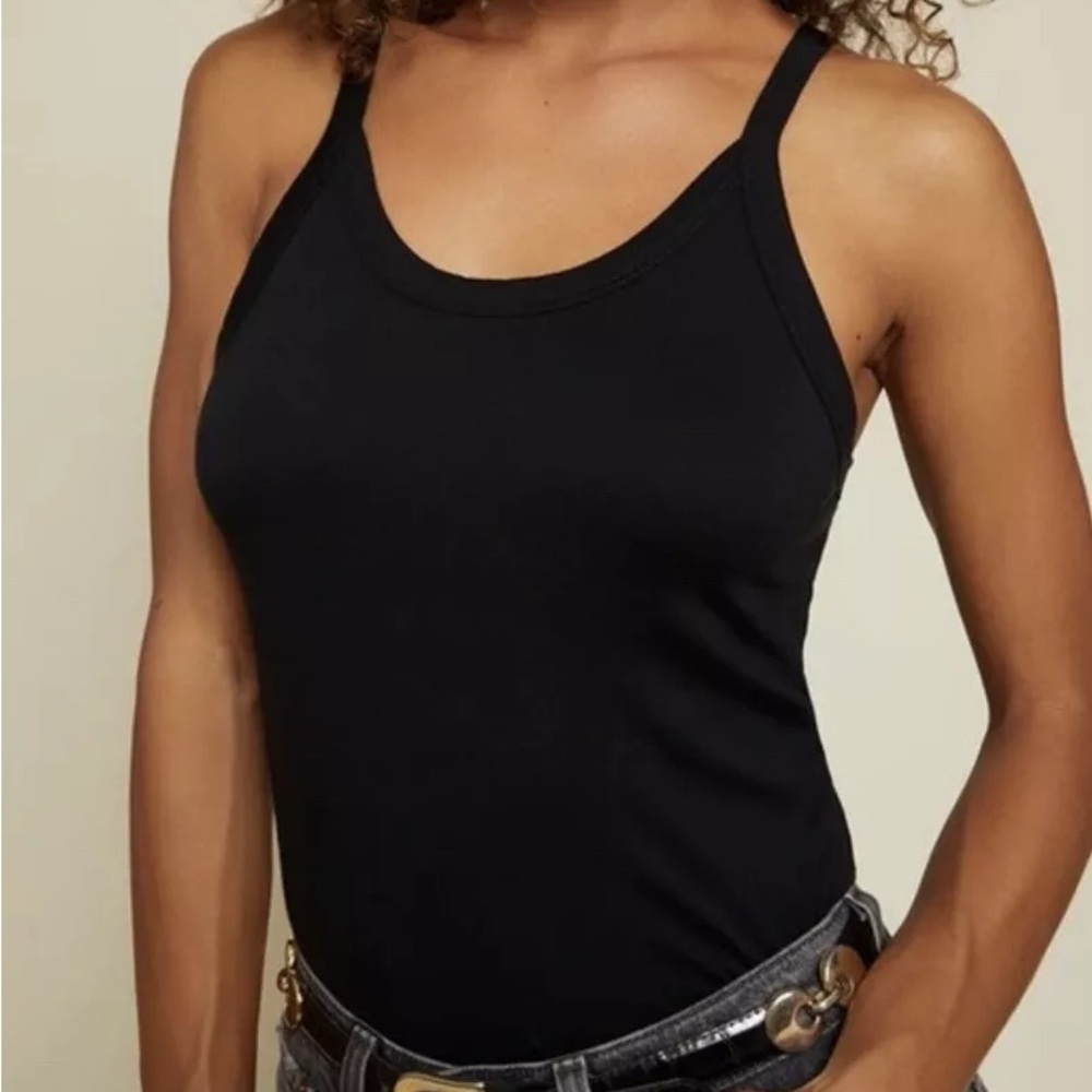 Nation LTD Rebecca Organic Pima Cotton Strappy Tank Black Size XS